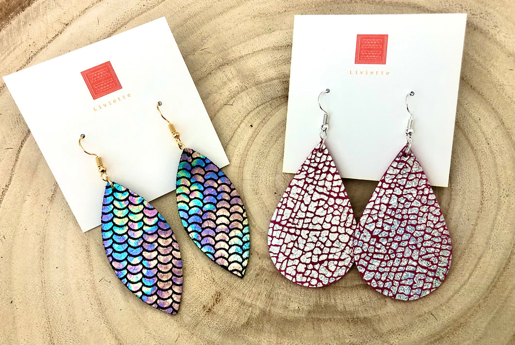 Pink Shimmer Teardrop Earrings